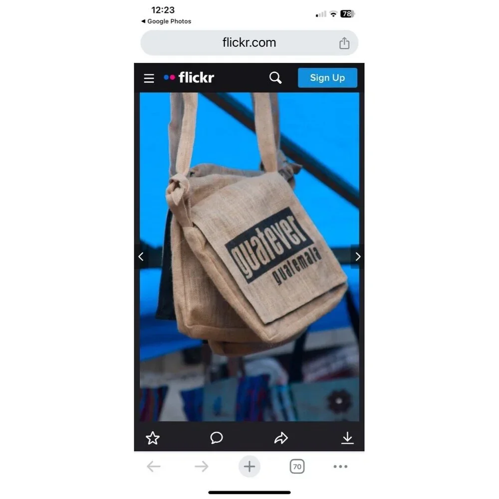 Guatever Guatemala Print Tote Bag Organic‎ Jute Shoulder Bag Made of Coffee Bag
